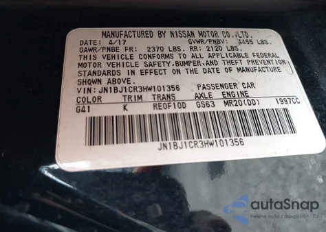 2017 Nissan Rogue Sport Sl from USA, damaged, VIN JN1BJ1CR3HW101356